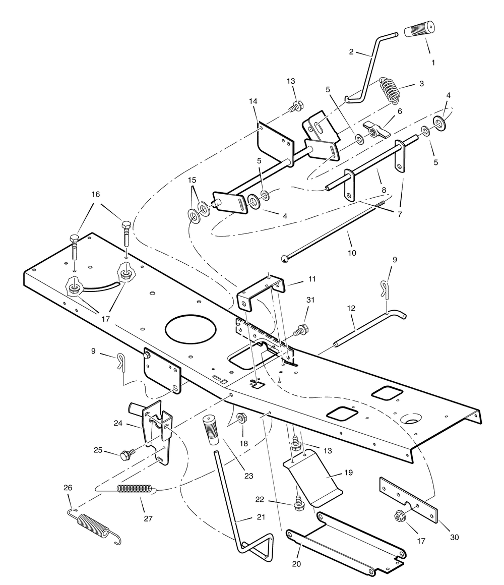 Mower Housing Suspension Diagram and Parts List for 7800337-309006X78C 2008 Briggs and Stratton Lawn Tractor